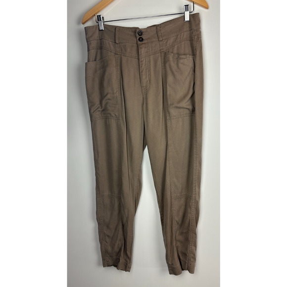 Sundance Relaxed Fit Utility Pants Lyocell Viscose Blend Beige Women's Size 10 - Picture 2 of 8